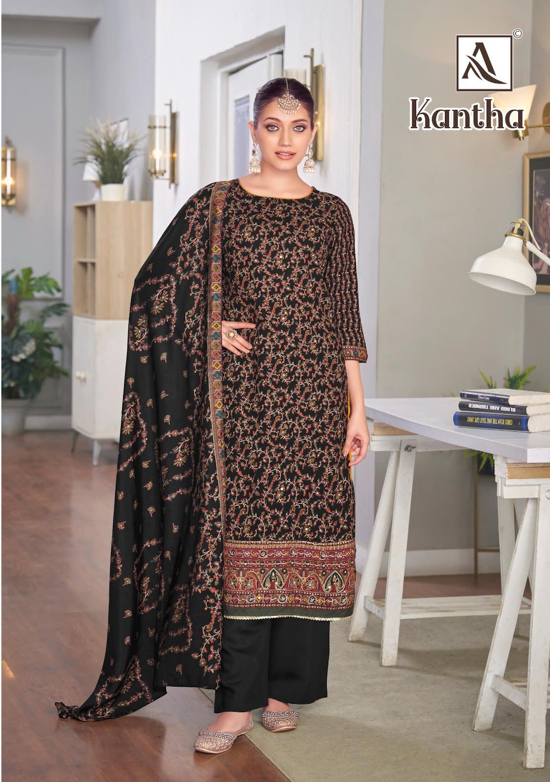 Kantha Alok Viscose Rayon Karachi Salwar Suits Supplier India