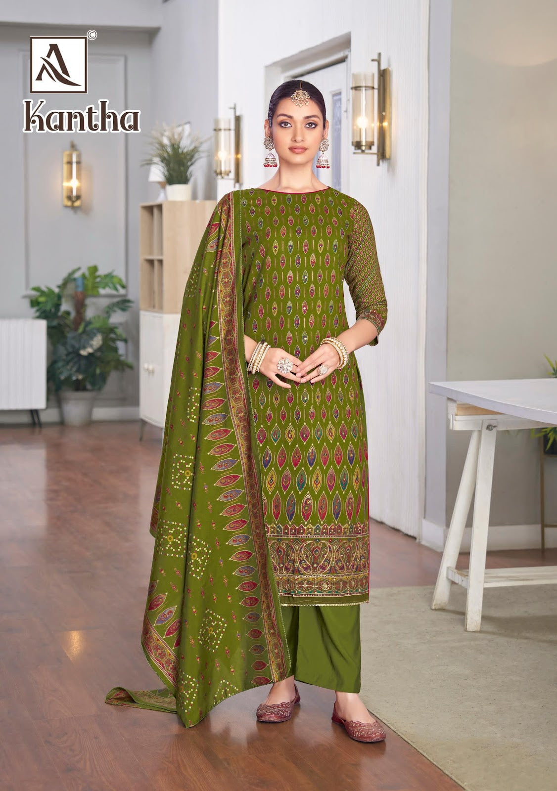 Kantha Alok Viscose Rayon Karachi Salwar Suits Supplier India