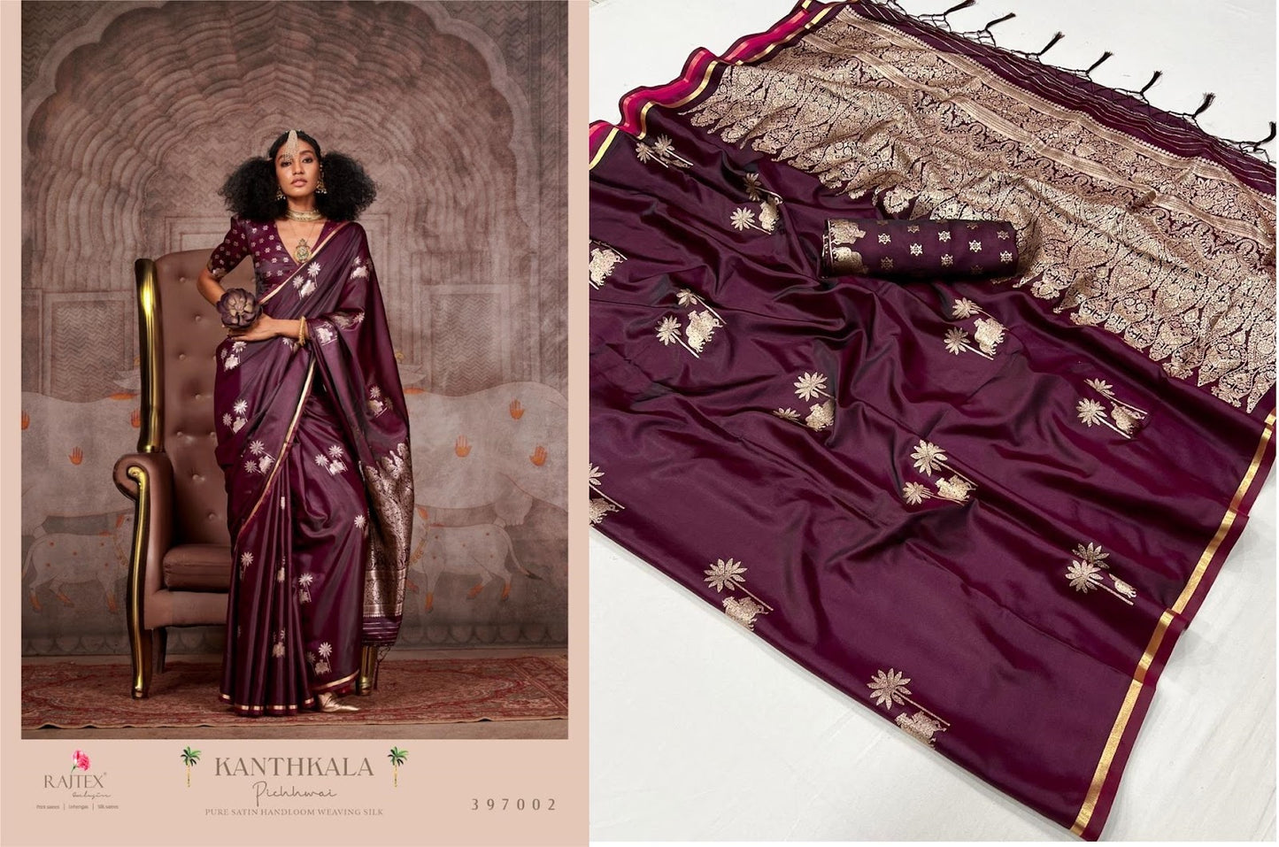 Kanthkala Pichhwai Rajtex Handloom Weaving Sarees Wholesale Price