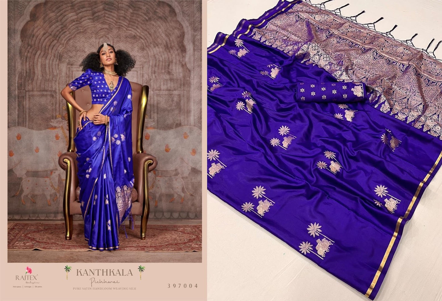 Kanthkala Pichhwai Rajtex Handloom Weaving Sarees Wholesale Price