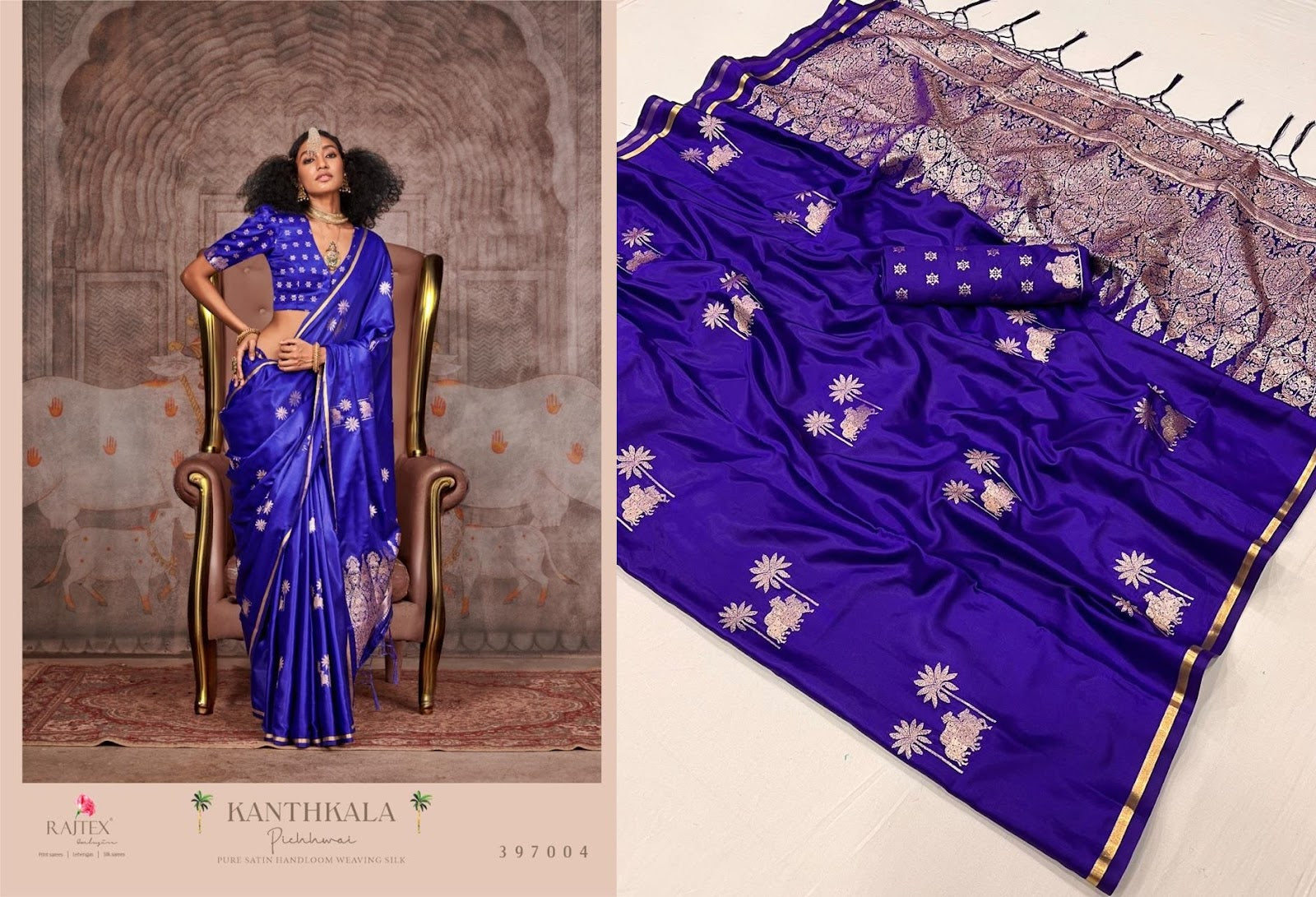 Kanthkala Pichhwai Rajtex Handloom Weaving Sarees Wholesale Price