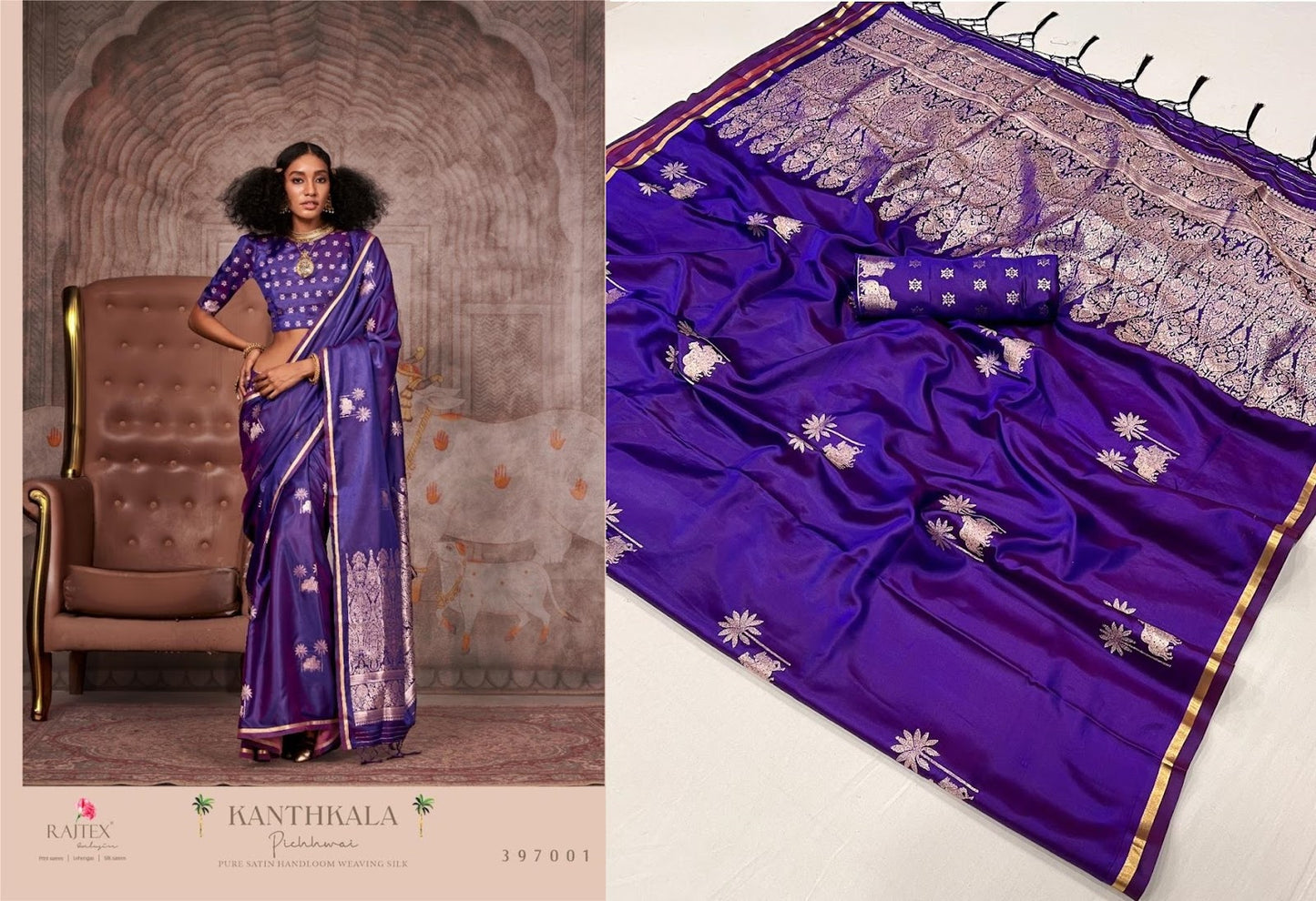 Kanthkala Pichhwai Rajtex Handloom Weaving Sarees Wholesale Price