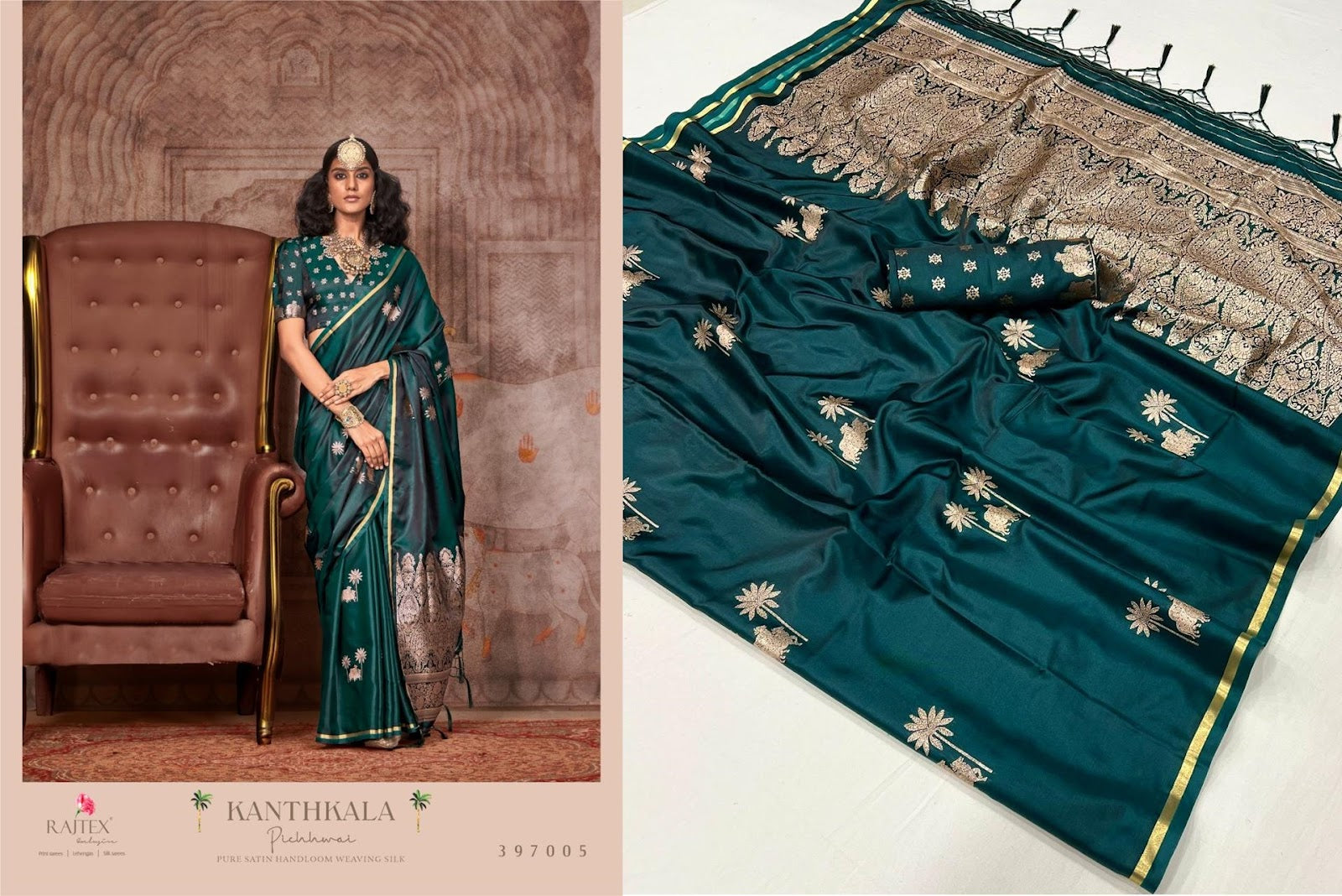 Kanthkala Pichhwai Rajtex Handloom Weaving Sarees Wholesale Price