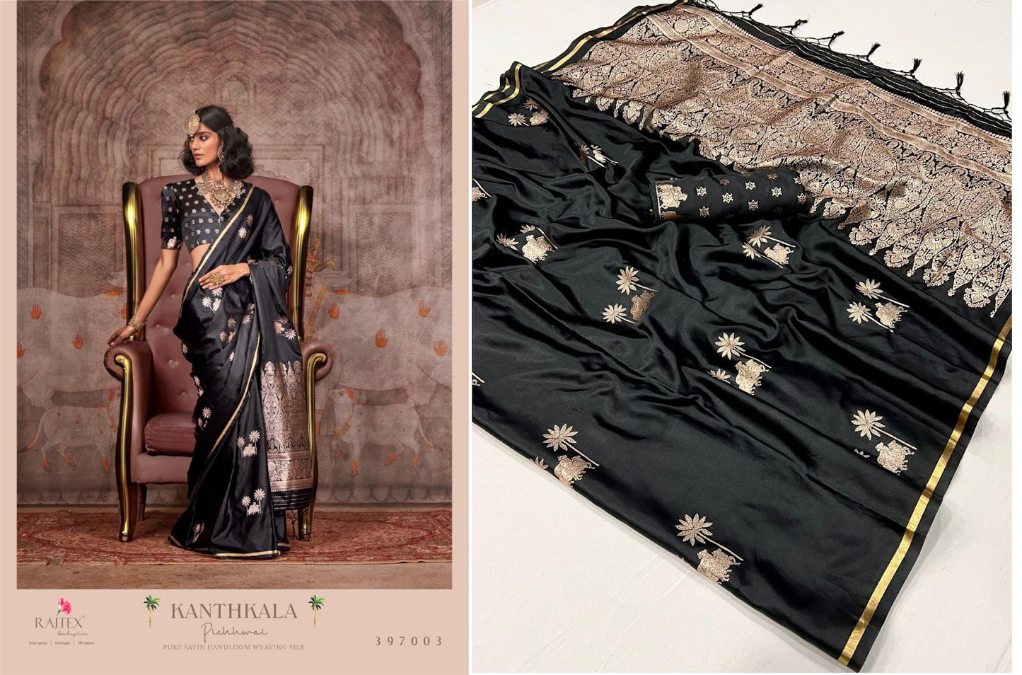 Kanthkala Pichhwai Rajtex Handloom Weaving Sarees Wholesale Price