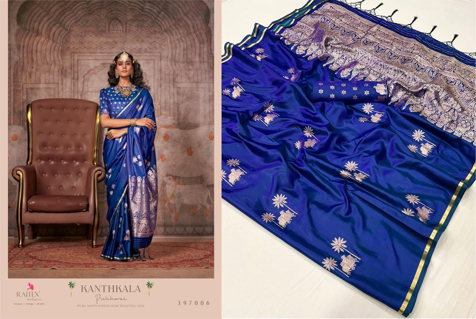 Kanthkala Pichhwai Rajtex Handloom Weaving Sarees Wholesale Price