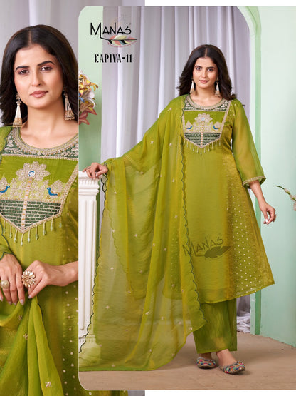 Kapiva 09-11 Manas Moss Readymade Anarkali Suits Manufacturer