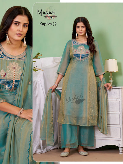 Kapiva 09-11 Manas Moss Readymade Anarkali Suits Manufacturer