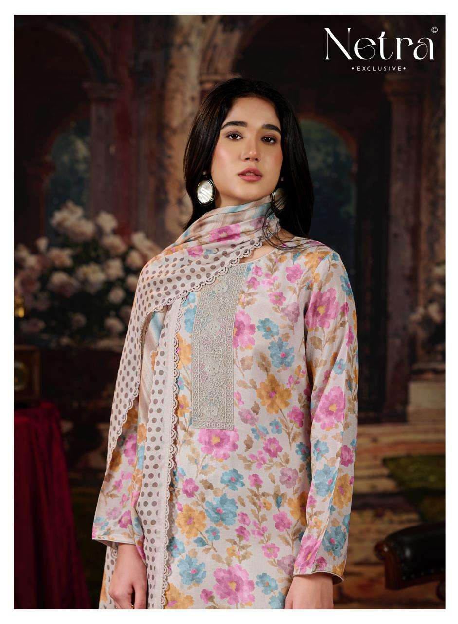 Kara Netra Bemberg Muslin Pant Style Suits Wholesale Price