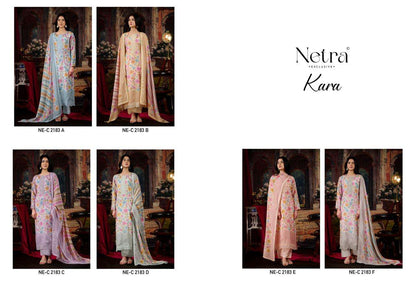 Kara Netra Bemberg Muslin Pant Style Suits Wholesale Price