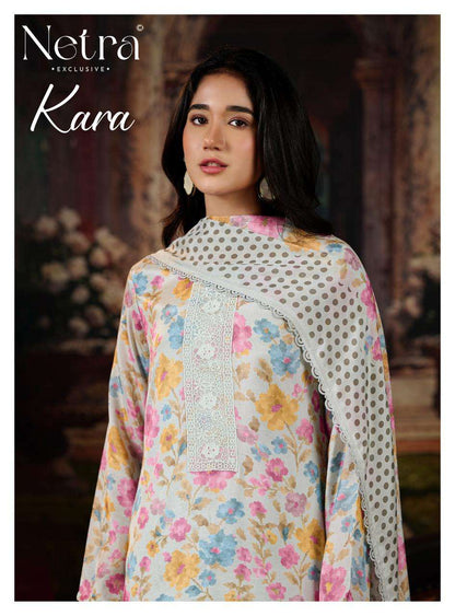 Kara Netra Bemberg Muslin Pant Style Suits Wholesale Price