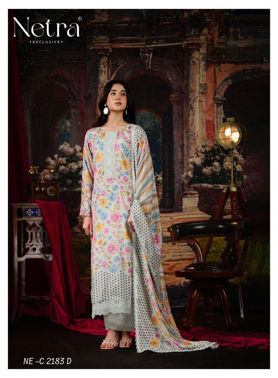 Kara Netra Bemberg Muslin Pant Style Suits Wholesale Price