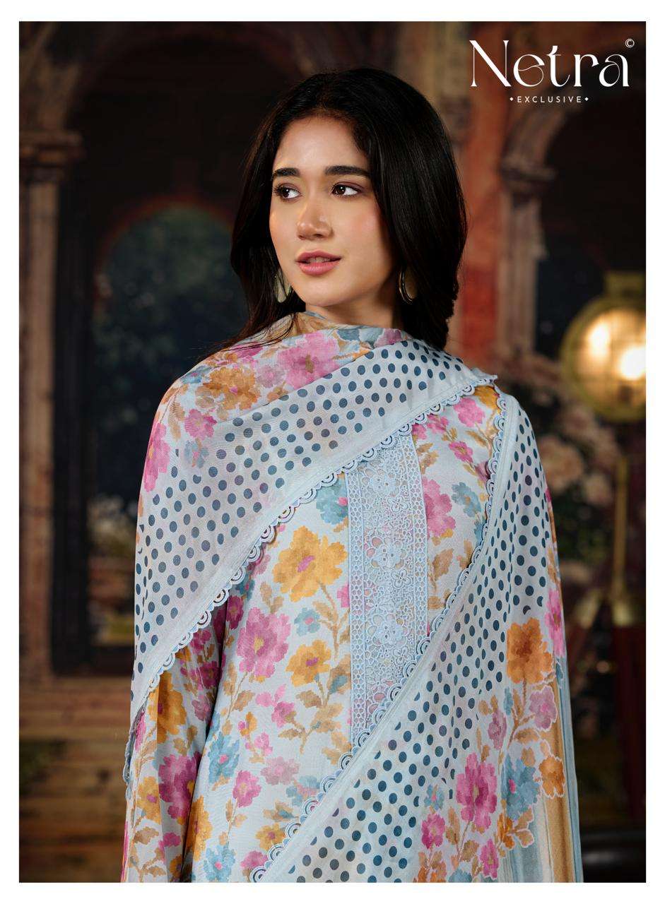Kara Netra Bemberg Muslin Pant Style Suits Wholesale Price