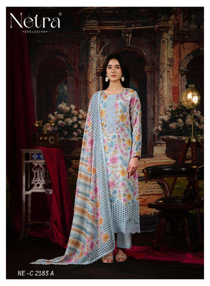 Kara Netra Bemberg Muslin Pant Style Suits Wholesale Price
