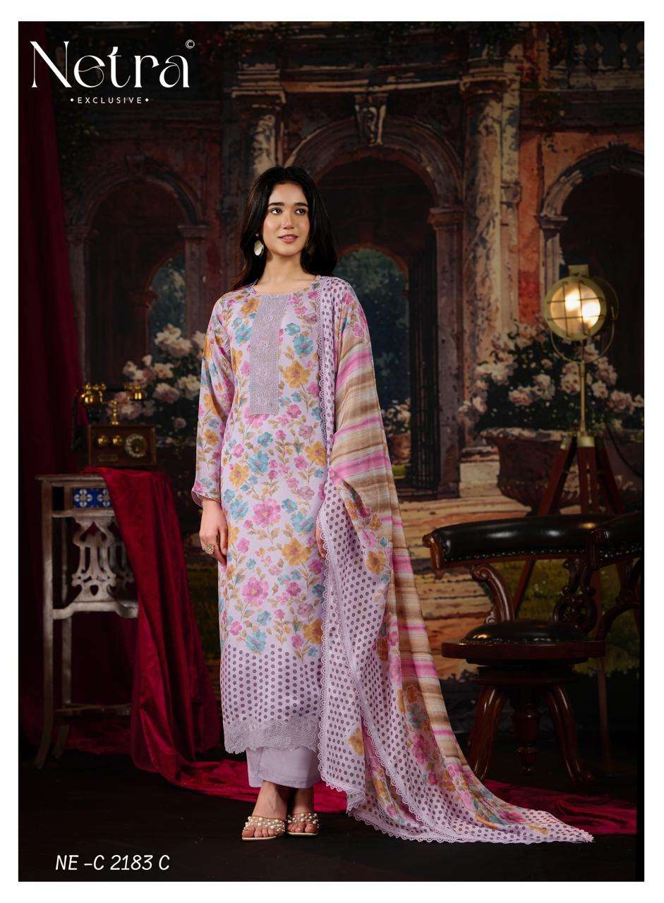 Kara Netra Bemberg Muslin Pant Style Suits Wholesale Price