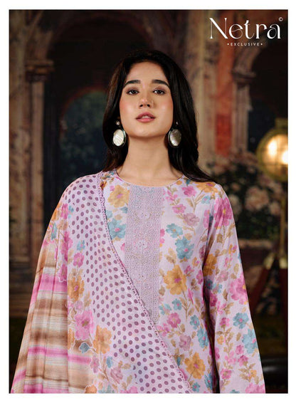 Kara Netra Bemberg Muslin Pant Style Suits Wholesale Price