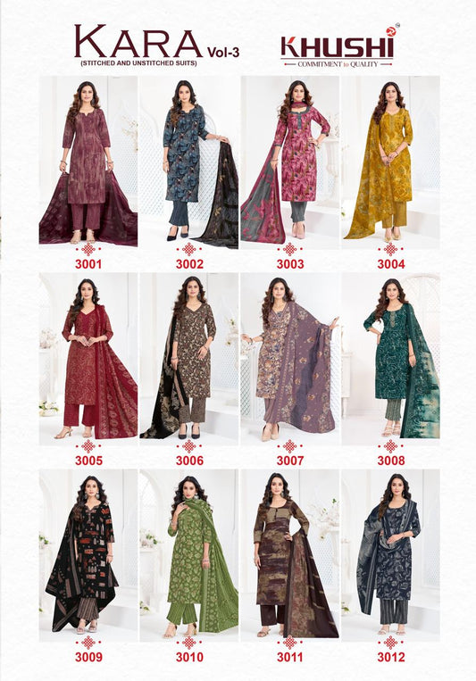 Kara Vol 3 Khushi Readymade Cotton Pant Suits Manufacturer Gujarat
