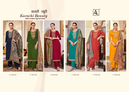 Karachi Beauty Alok Cotton Zam Pant Style Suits Wholesaler Ahmedabad