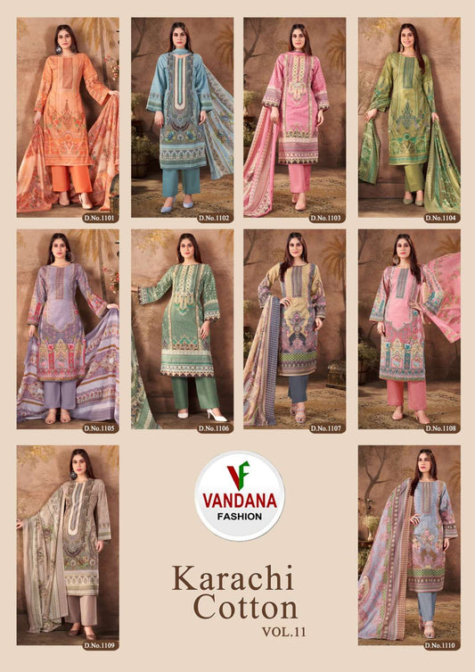 Karachi Cotton Vol 11 Vandana Pant Style Suits Exporter India