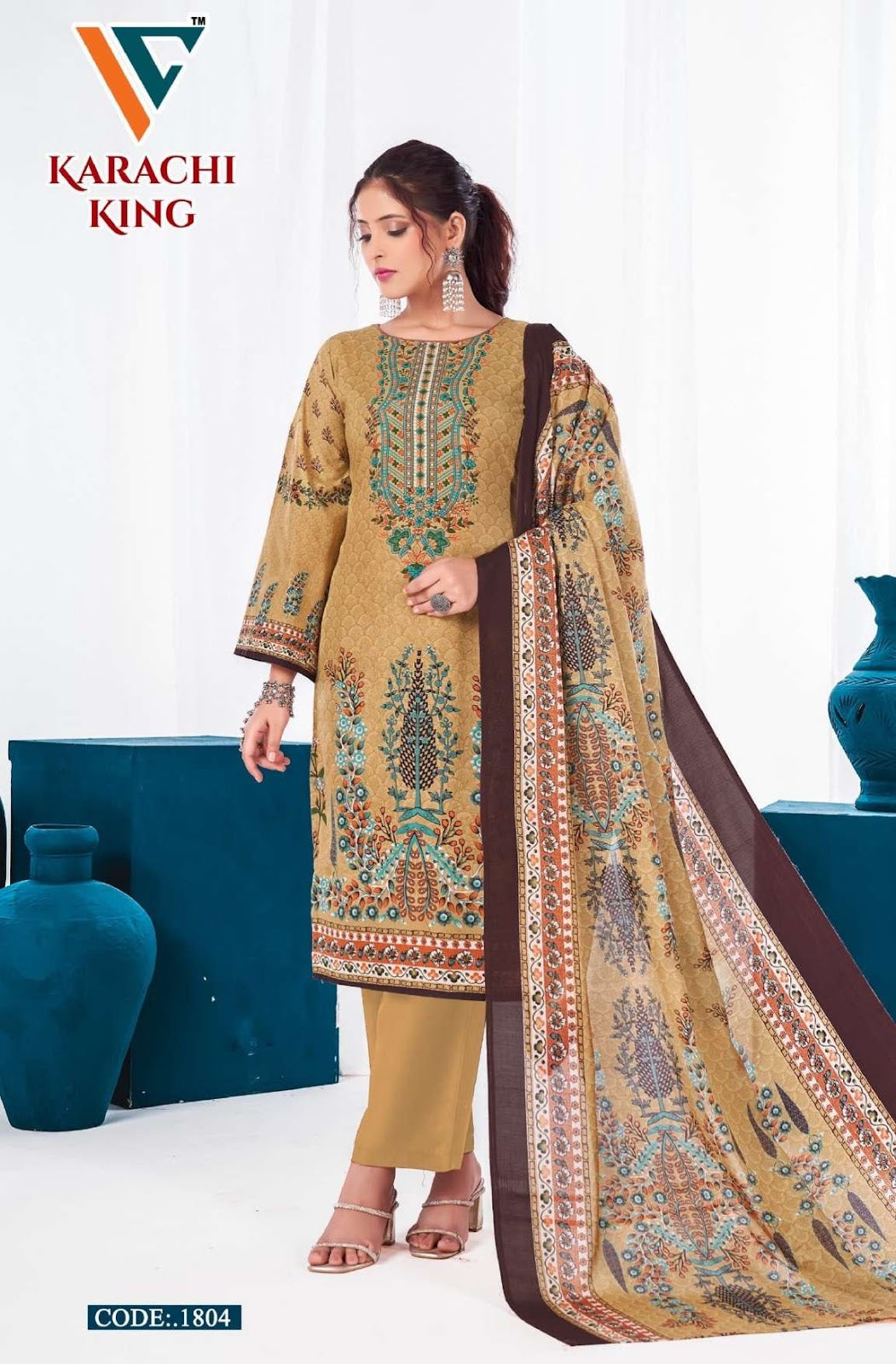 Karachi King Vol 18 Vandana Creation Cotton Pant Style Suits Wholesale Rate
