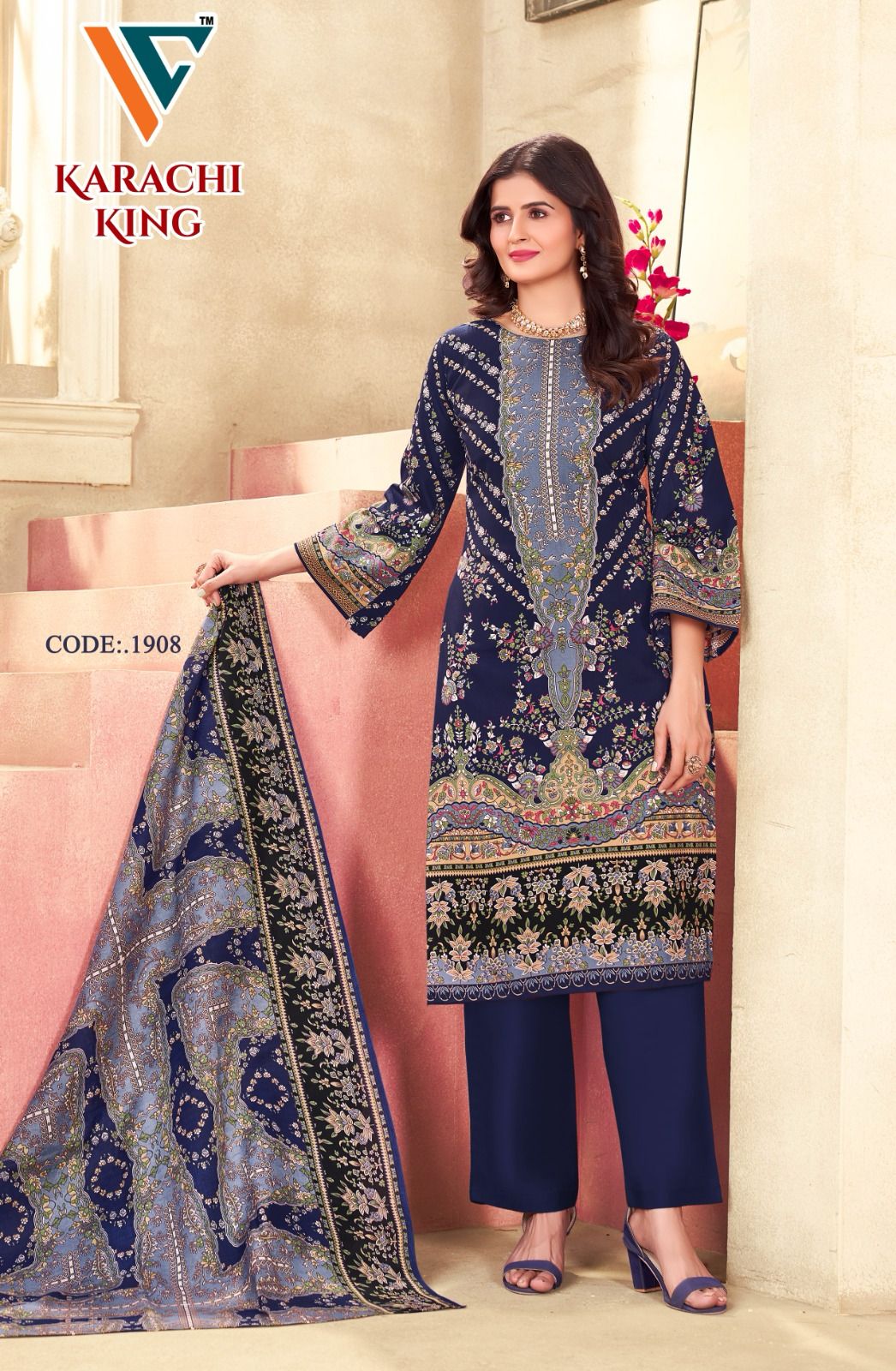 Karachi King Vol 19 Vandana Creation Cotton Pant Style Suits Supplier Gujarat
