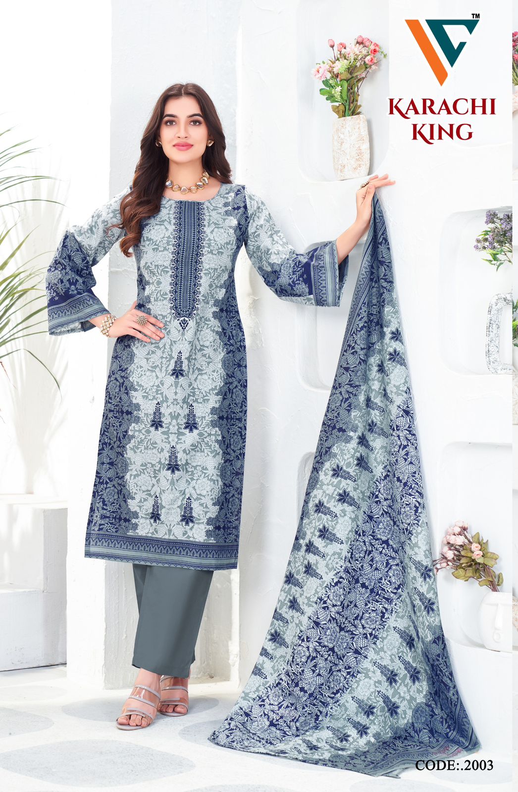 Karachi King Vol 20 Vandana Creation Cotton Pant Style Suits Exporter India