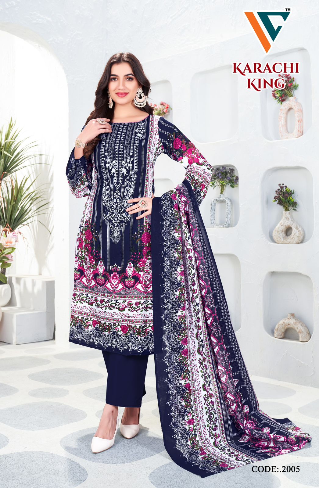 Karachi King Vol 20 Vandana Creation Cotton Pant Style Suits Exporter India