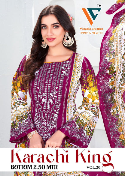 Karachi King Vol 20 Vandana Creation Cotton Pant Style Suits Exporter India