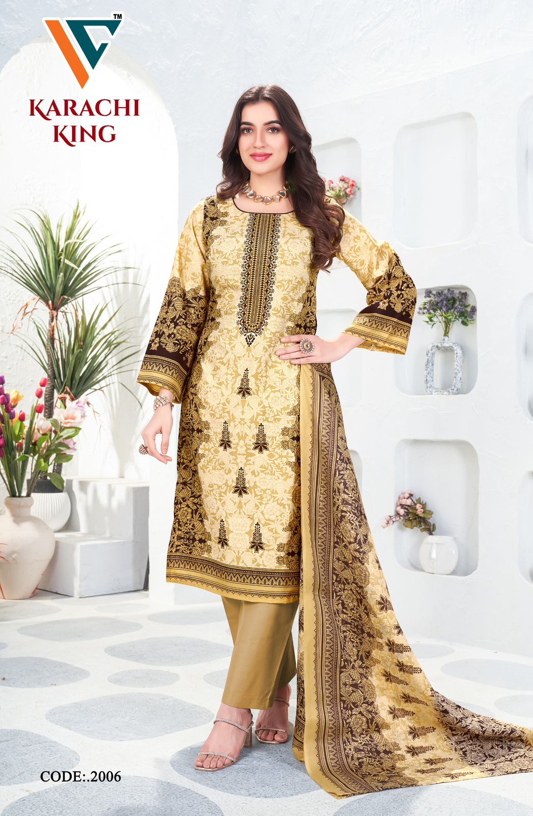 Karachi King Vol 20 Vandana Creation Cotton Pant Style Suits Exporter India