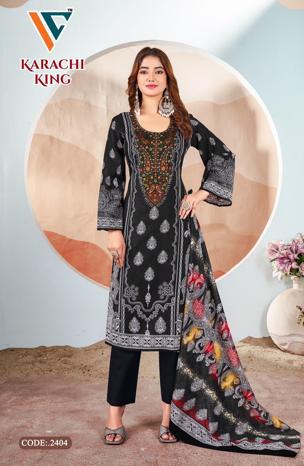Karachi King Vol 24 Vandana Creation Cotton Pant Style Suits Supplier