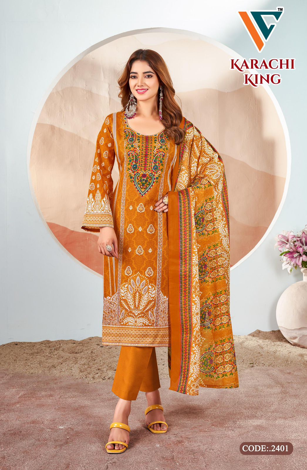 Karachi King Vol 24 Vandana Creation Cotton Pant Style Suits Supplier