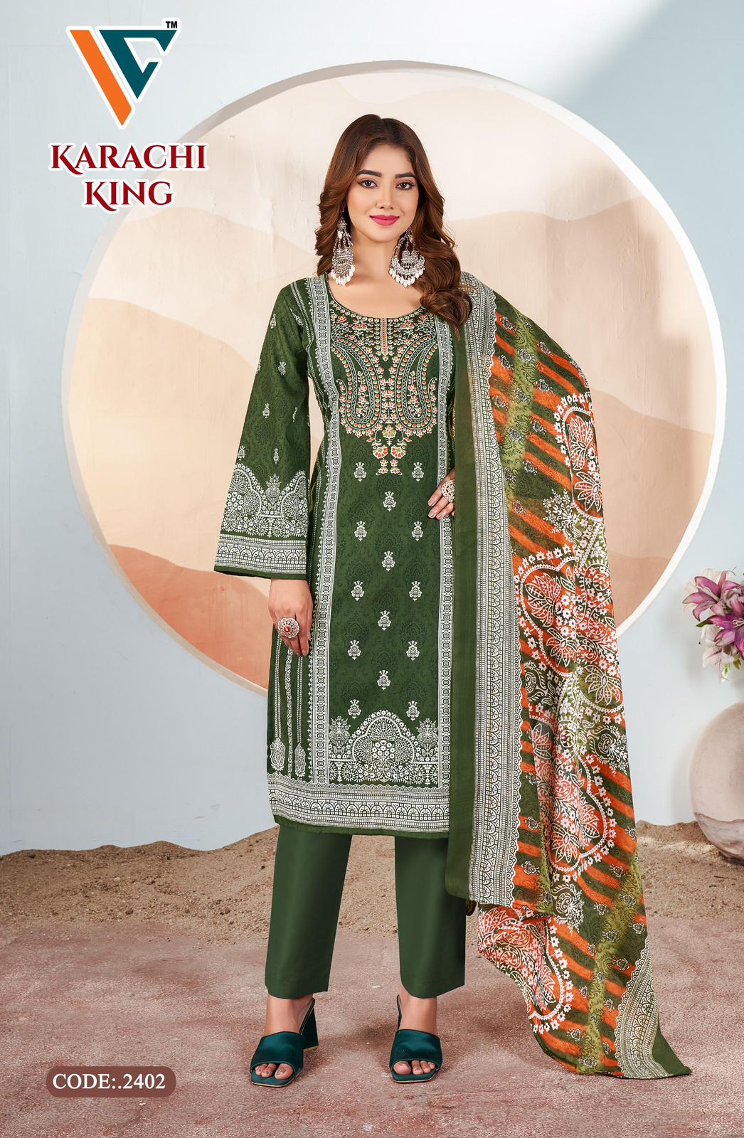 Karachi King Vol 24 Vandana Creation Cotton Pant Style Suits Supplier