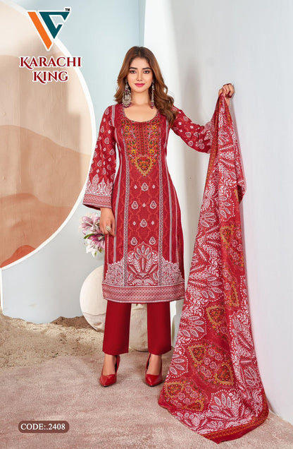 Karachi King Vol 24 Vandana Creation Cotton Pant Style Suits Supplier