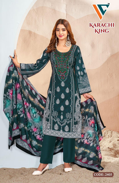 Karachi King Vol 24 Vandana Creation Cotton Pant Style Suits Supplier