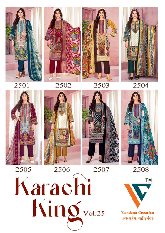 Karachi King Vol 25 Vandana Creation Cotton Pant Style Suits Wholesale Price
