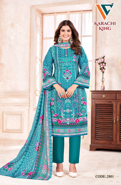 Karachi King Vol 28 Vandana Creation Cotton Pant Style Suits Wholesaler Ahmedabad