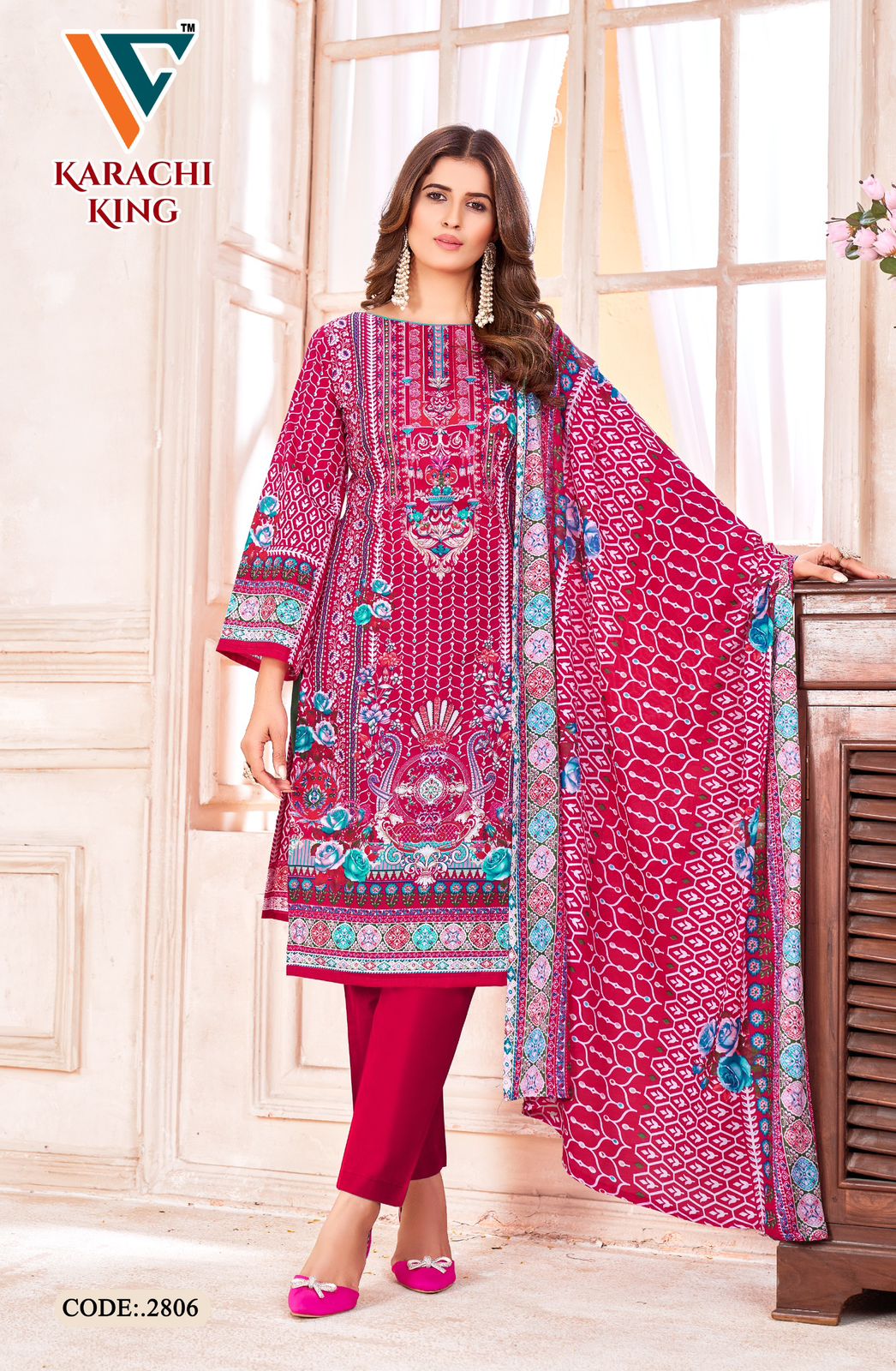 Karachi King Vol 28 Vandana Creation Cotton Pant Style Suits Wholesaler Ahmedabad