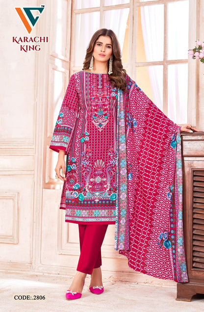 Karachi King Vol 28 Vandana Creation Cotton Pant Style Suits Wholesaler Ahmedabad