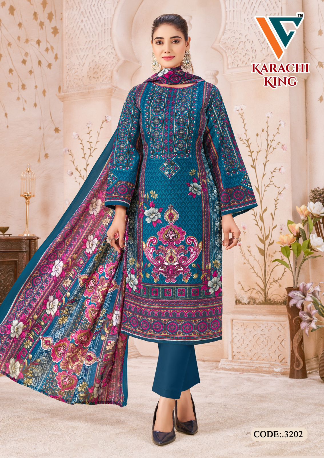 Karachi King Vol 32 Vandana Creation Cotton Pant Style Suits Exporter