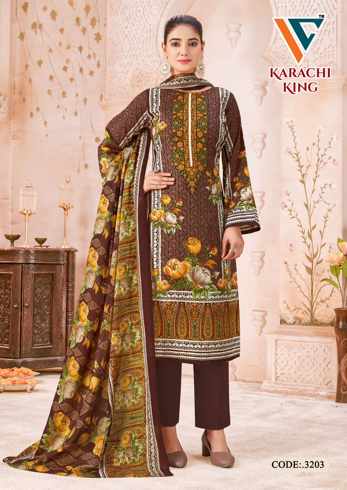 Karachi King Vol 32 Vandana Creation Cotton Pant Style Suits Exporter