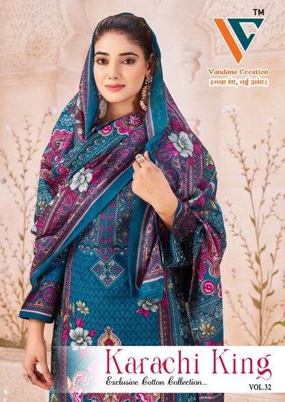 Karachi King Vol 32 Vandana Creation Cotton Pant Style Suits Exporter