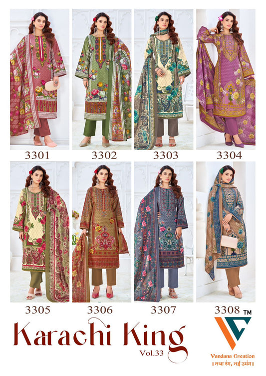 Karachi King Vol 33 Vandana Creation Cotton Pant Style Suits Exporter Gujarat