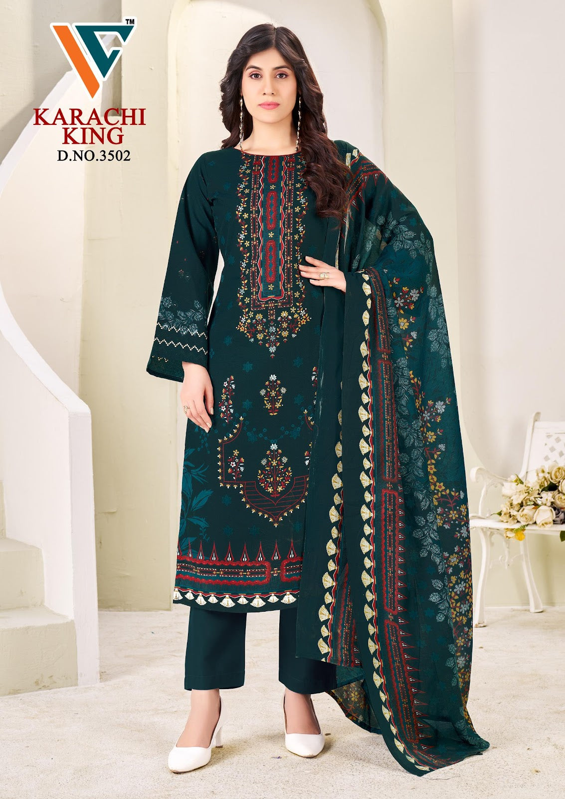 Karachi King Vol 35 Vandana Creation Cotton Pant Style Suits Wholesaler India