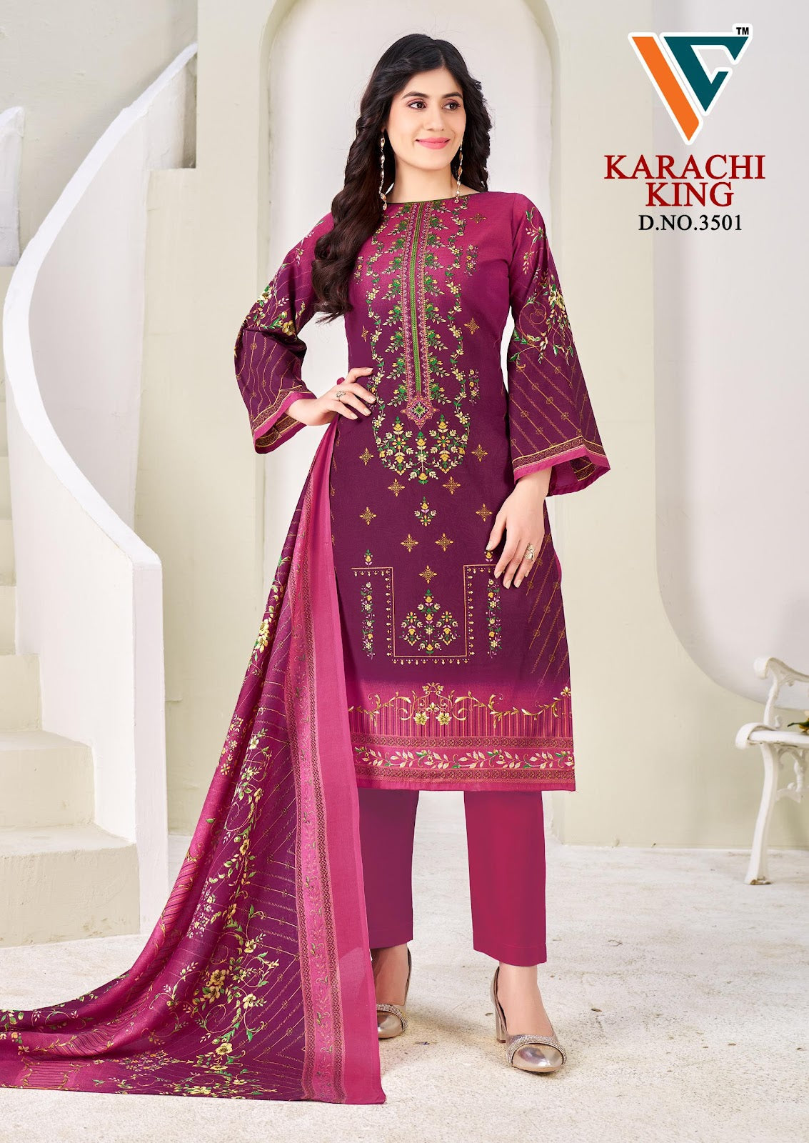 Karachi King Vol 35 Vandana Creation Cotton Pant Style Suits Wholesaler India