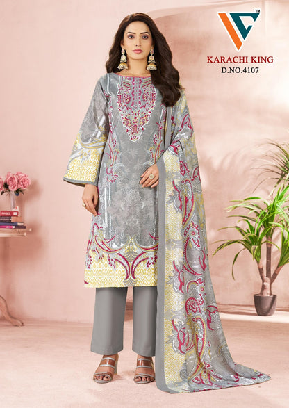 Karachi King Vol 41 Vandana Creation Mix Cotton Pant Style Suits Manufacturer India