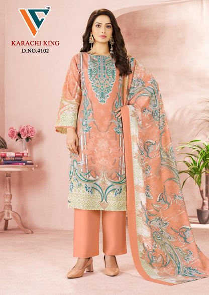 Karachi King Vol 41 Vandana Creation Mix Cotton Pant Style Suits Manufacturer India