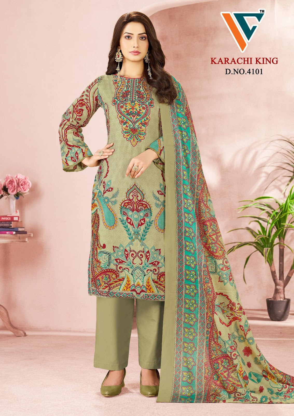 Karachi King Vol 41 Vandana Creation Mix Cotton Pant Style Suits Manufacturer India