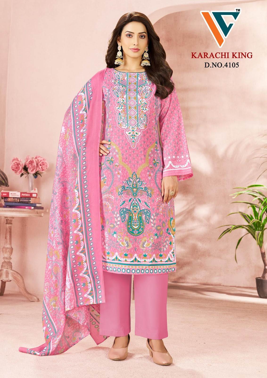 Karachi King Vol 41 Vandana Creation Mix Cotton Pant Style Suits Manufacturer India