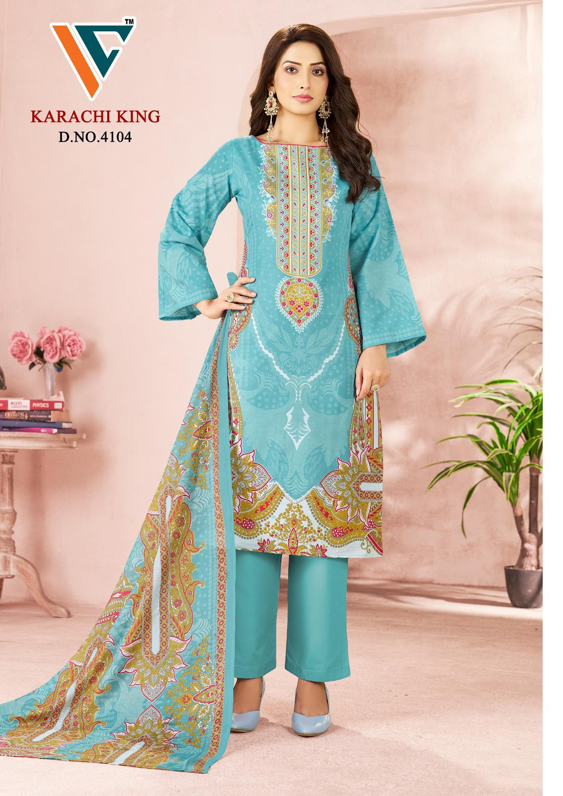 Karachi King Vol 41 Vandana Creation Mix Cotton Pant Style Suits Manufacturer India