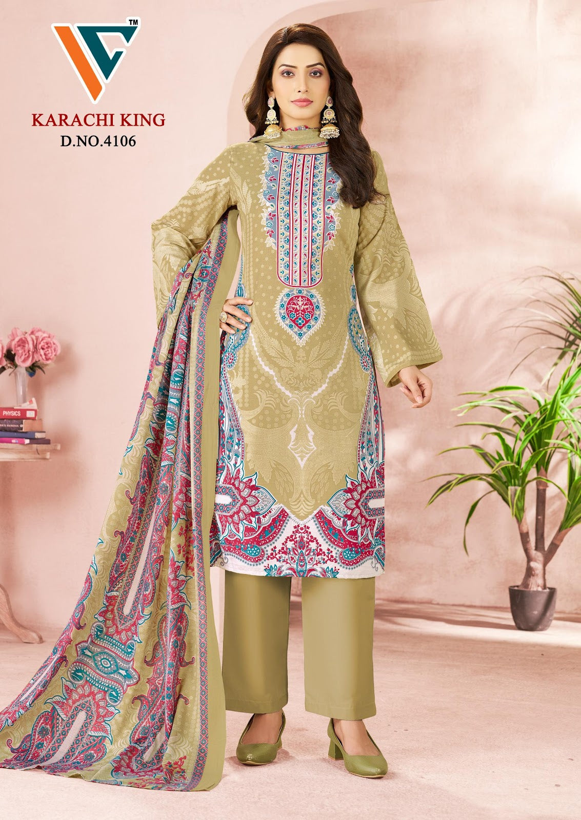 Karachi King Vol 41 Vandana Creation Mix Cotton Pant Style Suits Manufacturer India