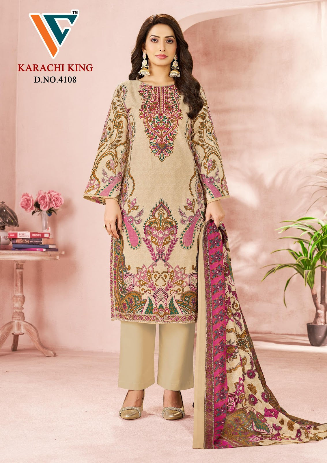 Karachi King Vol 41 Vandana Creation Mix Cotton Pant Style Suits Manufacturer India